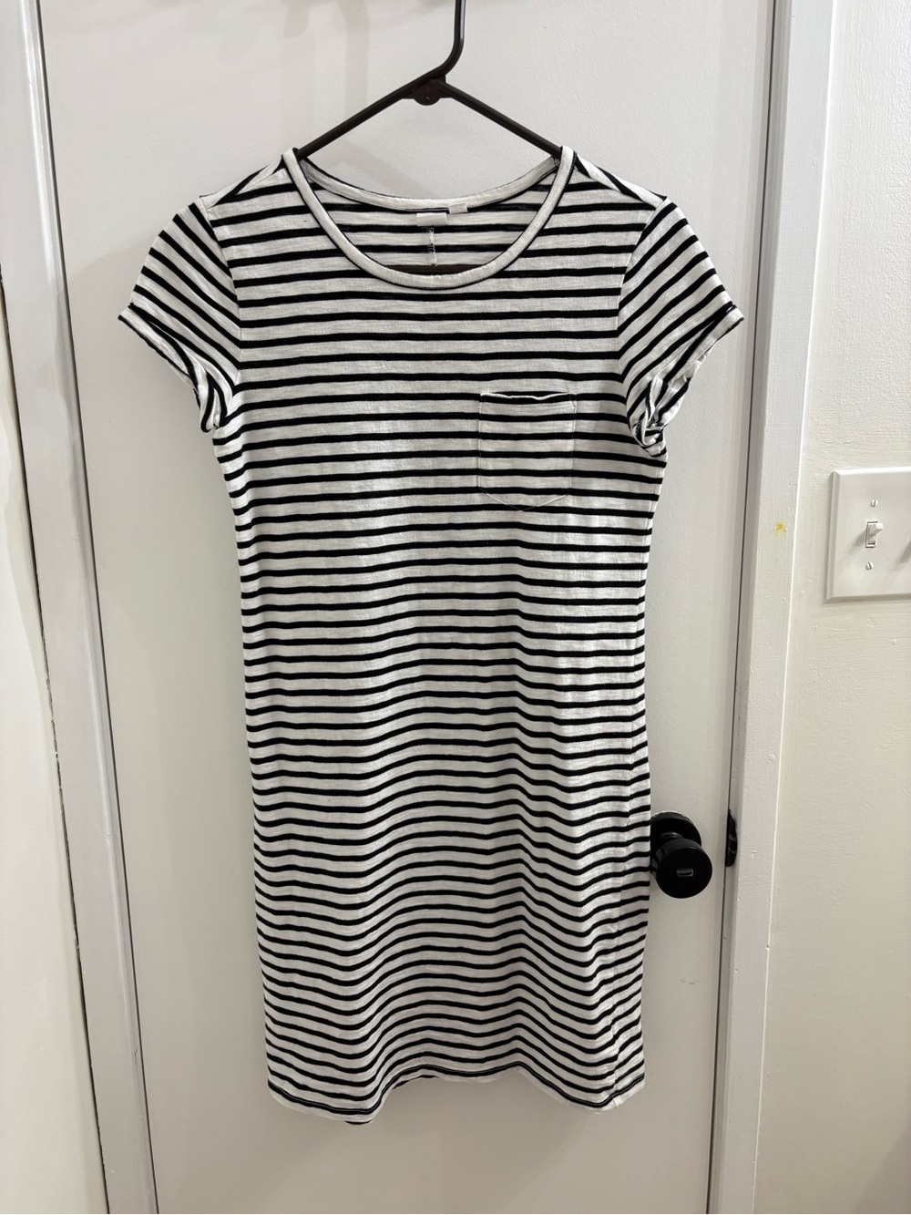GAP Black and White Striped Mini Tee Dress